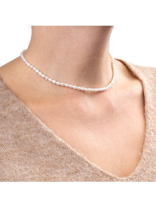 Жемчужный чокер с серебряным замком 925 пробы