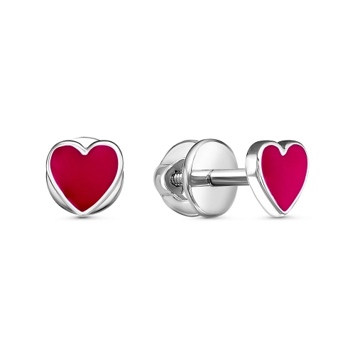 Серьги пусеты из серебра 925 пробы с эмалью