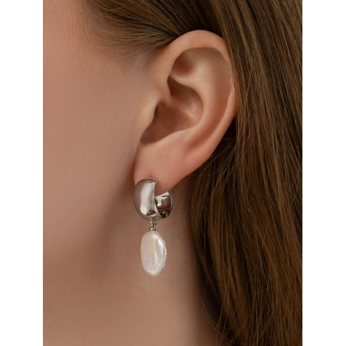 Серьги из серебра 925 пробы с жемчугом