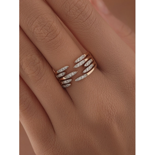 Кольцо из золота 585 пробы с фианитами