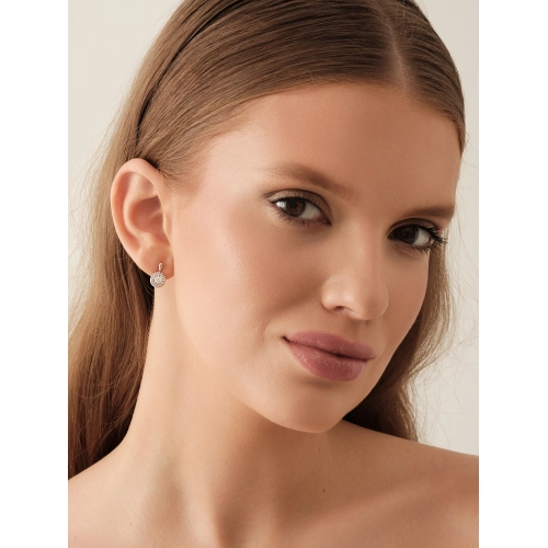 Серьги из серебра 925 пробы с фианитами