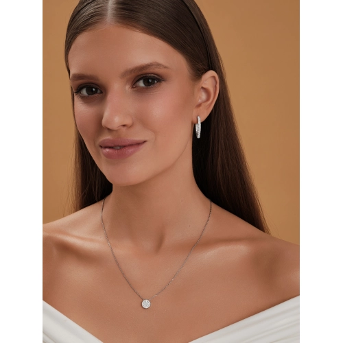 Колье из серебра 925 пробы с фианитами