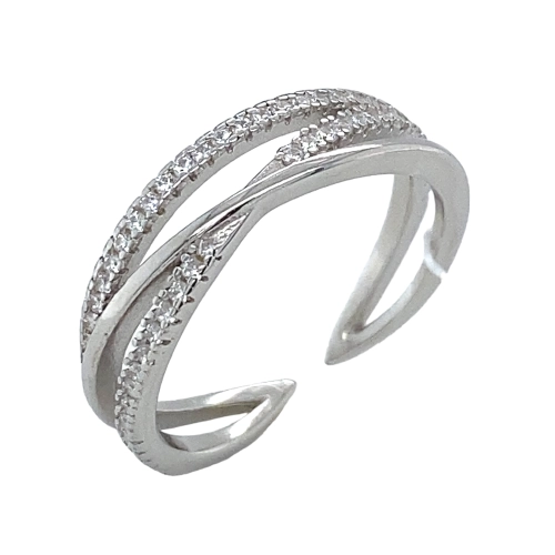 Кольцо из серебра 925 пробы с цирконами