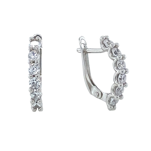 Серьги из серебра 925 пробы с фианитами