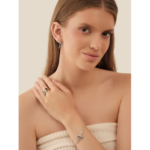 Браслет из серебра 925 пробы с искусственными топазами