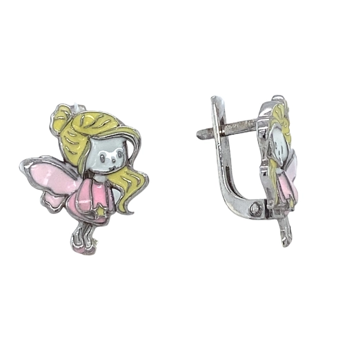 Серьги из серебра 925 пробы с эмалью