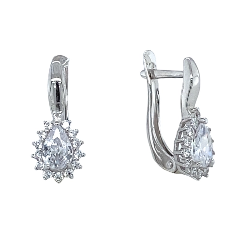 Серьги из серебра 925 пробы с фианитами