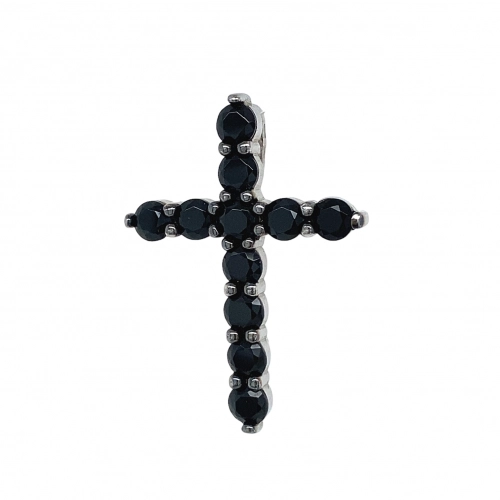 Подвеска (925) цветной фианит крест декор