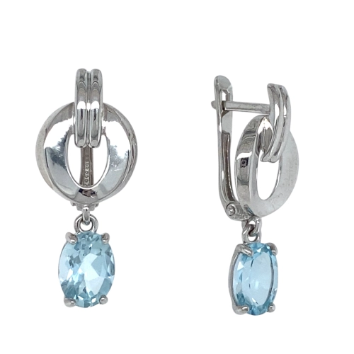 Серьги из серебра 925 пробы с топазами