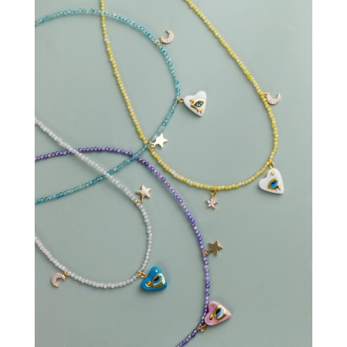 Колье (Сплав) жемчуг, хрусталь, керамика чокер