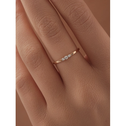 Кольцо из золота 585 пробы с фианитами