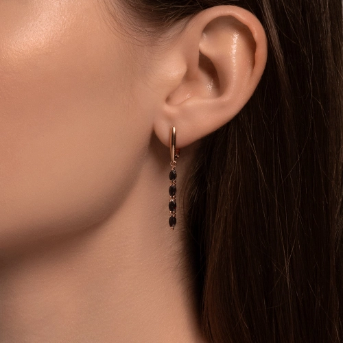 Серьги из золота 585 пробы с гранатом