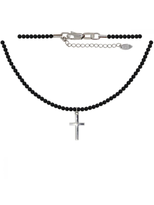 Колье чокер из серебра 925 пробы с шпинелью