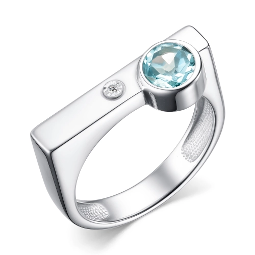 Кольцо (925) топаз, бриллиант