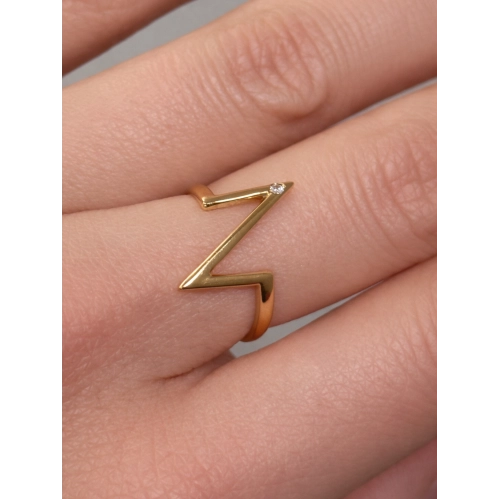 Кольцо из золота 585 пробы с фианитами