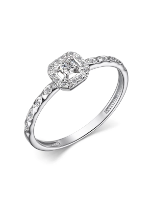 Кольцо из белого золота 585 пробы с бриллиантами