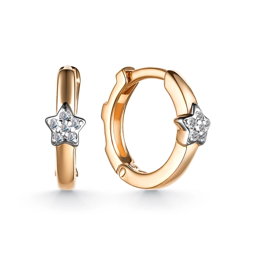 Серьги из золота 585 пробы с бриллиантами