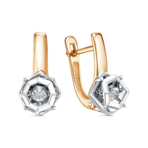 Серьги из золота 585 пробы с бриллиантами