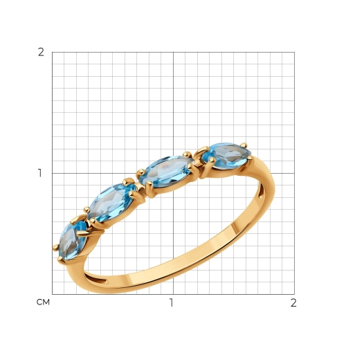 Кольцо из золота 585 пробы с топазом