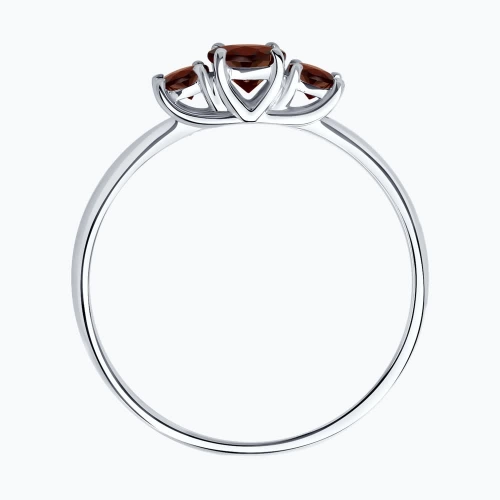 Кольцо из серебра 925 пробы с гранатом