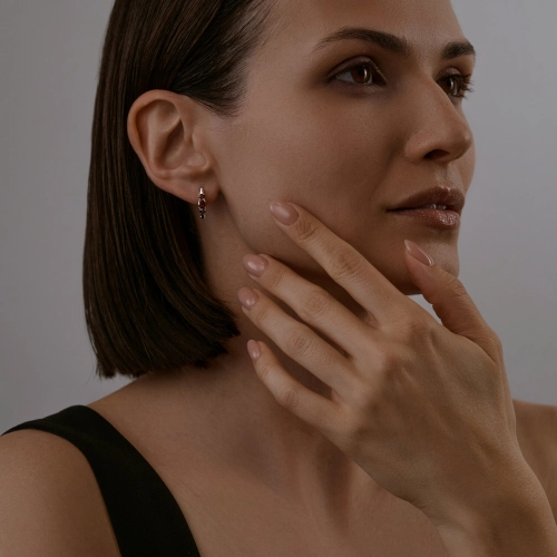Серьги из серебра 925 пробы с гранатами