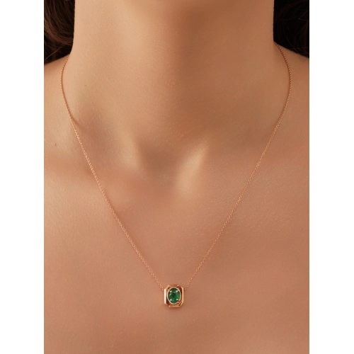 Колье из ззолота 585 пробы с изумрудами