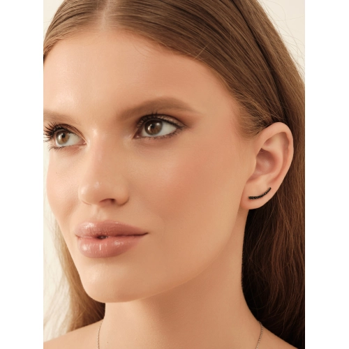 Серьги пины из серебра 925 пробы с цветными фианитами