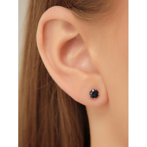 Пусеты (585) сапфир обл.