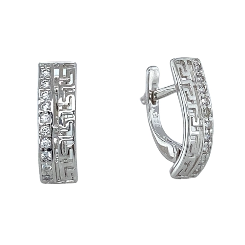 Серьги из серебра 925 пробы с цирконами