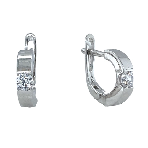 Серьги из серебра 925 пробы с цирконами