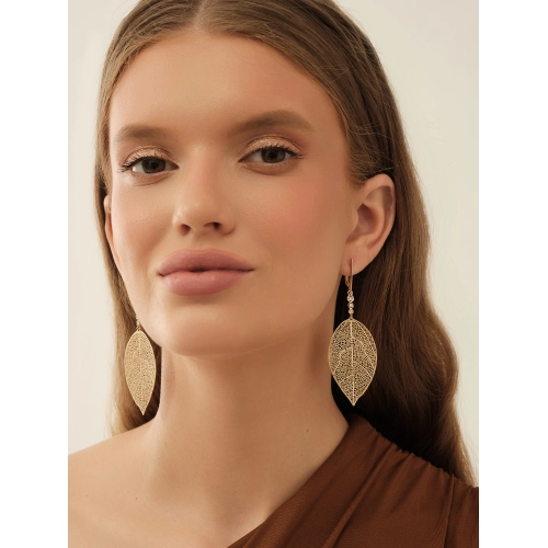 Серьги из желтого золота 585 пробы с бриллиантами