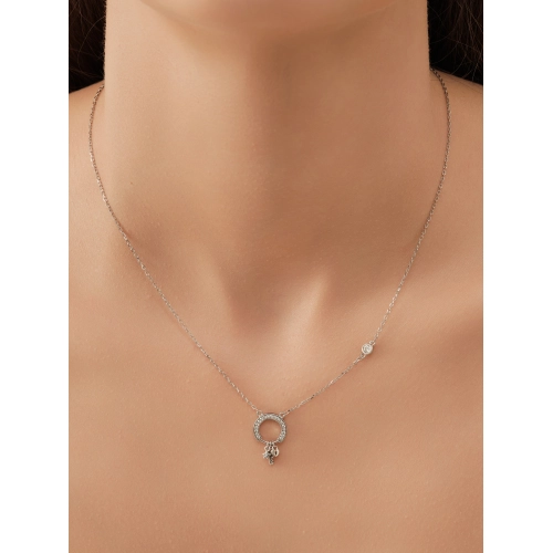 Колье из серебра 925 пробы с фианитами