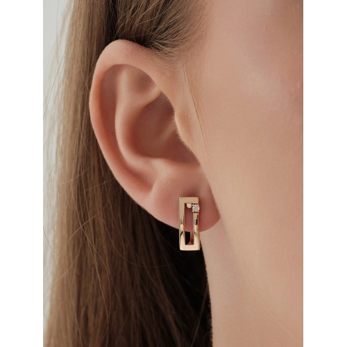 Серьги из золота 585 пробы с фианитами