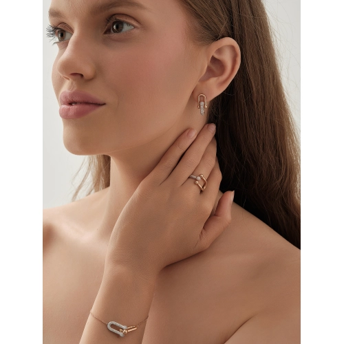 Кольцо из золота 585 пробы с фианитами