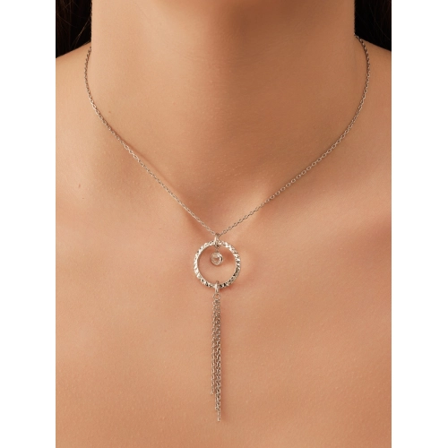 Колье из серебра 925 пробы с фианитами