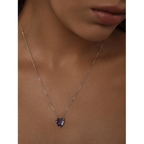 Колье из серебра 925 пробы с цветными фианитами