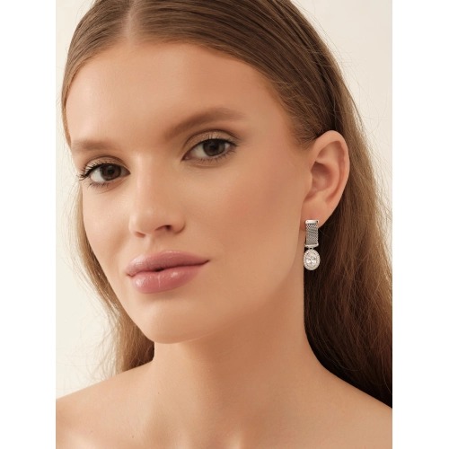 Серьги из серебра 925 пробы с фианитами