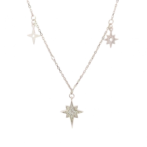 Колье из серебра 925 пробы с фианитами