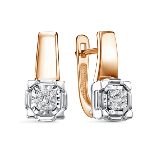 Серьги из золота 585 пробы с бриллиантами