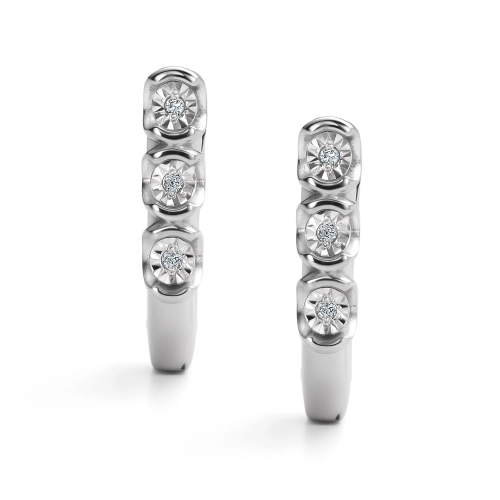 Серьги из серебра 925 пробы с бриллиантами