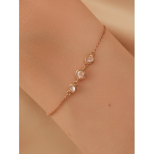 Браслет из золота 585 пробы с фианитами