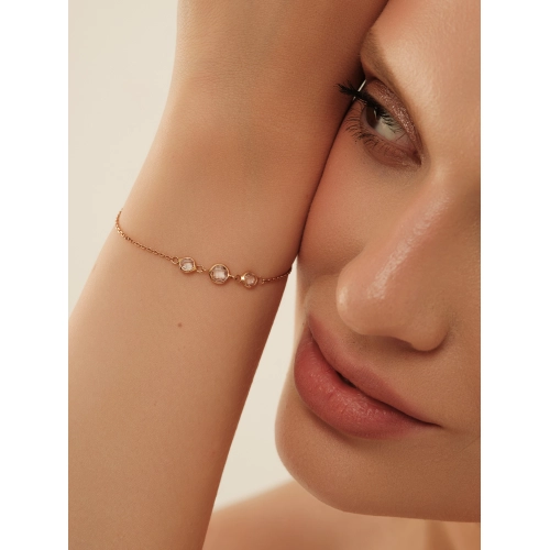 Браслет из золота 585 пробы с фианитами