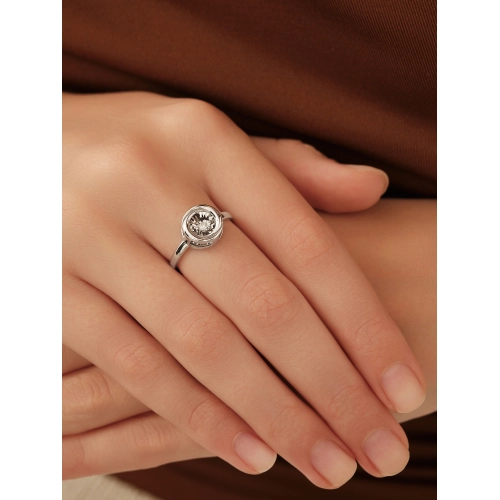 Кольцо из белого золота 585 пробы с бриллиантами