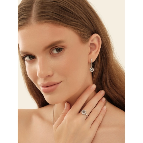 Кольцо из белого золота 585 пробы с бриллиантами