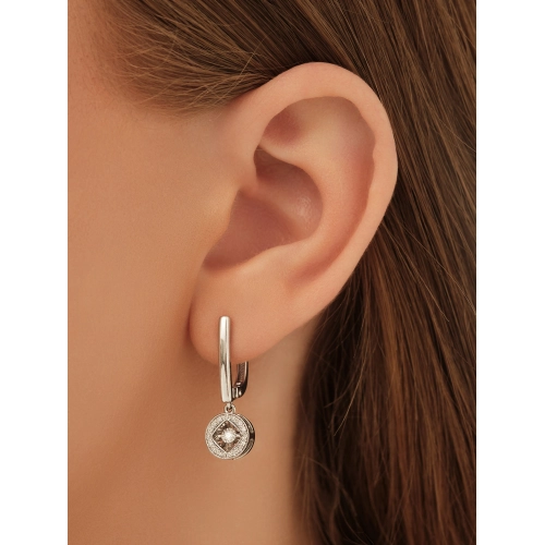 Серьги из белого золота 585 пробы с бриллиантами