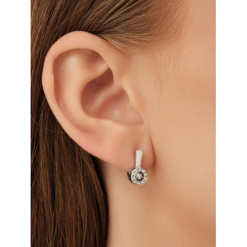 Серьги из белого золота 585 пробы с бриллиантами