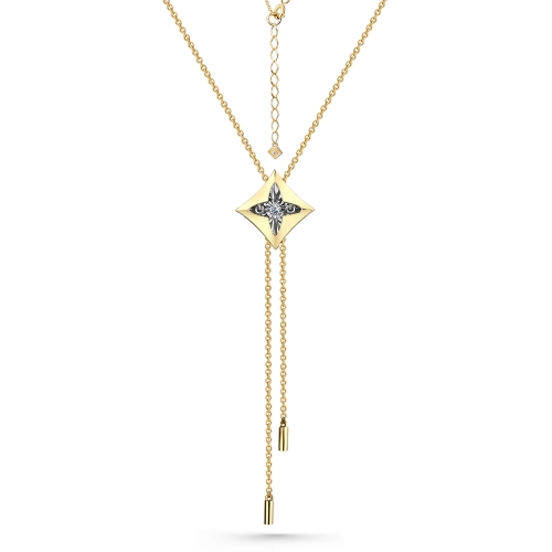 Колье из желтого золота 585 пробы с бриллиантами