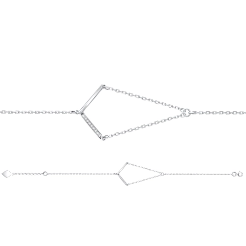 Браслет из серебра 925 пробы с фианитами