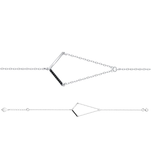 Браслет из серебра 925 пробы с цветными цирконами