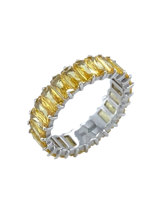 Кольцо из серебра 925 пробы с цветными фианитами